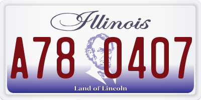 IL license plate A780407