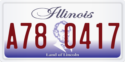 IL license plate A780417