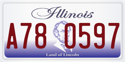 IL license plate A780597