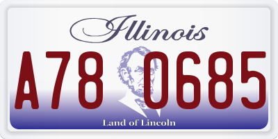 IL license plate A780685