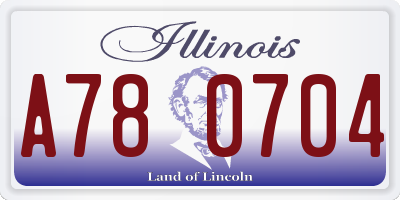 IL license plate A780704