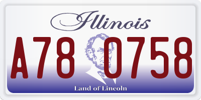 IL license plate A780758