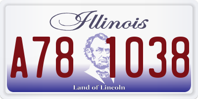 IL license plate A781038