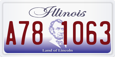 IL license plate A781063