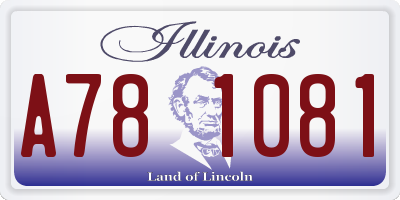 IL license plate A781081