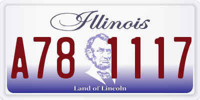 IL license plate A781117