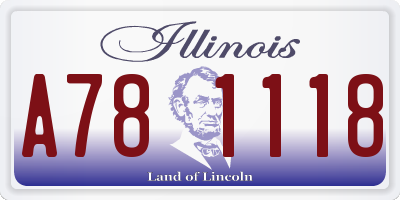 IL license plate A781118