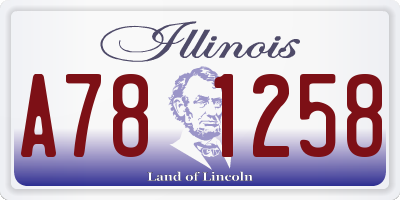 IL license plate A781258