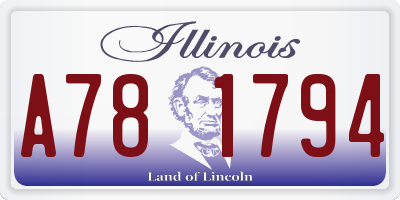 IL license plate A781794