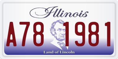 IL license plate A781981