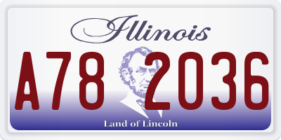 IL license plate A782036
