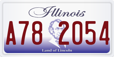 IL license plate A782054