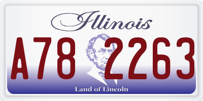 IL license plate A782263