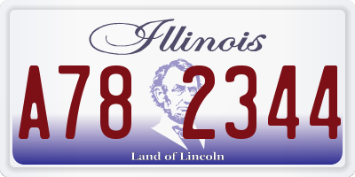 IL license plate A782344