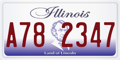 IL license plate A782347