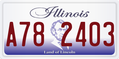 IL license plate A782403