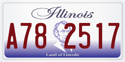 IL license plate A782517