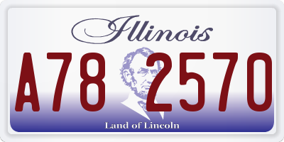 IL license plate A782570