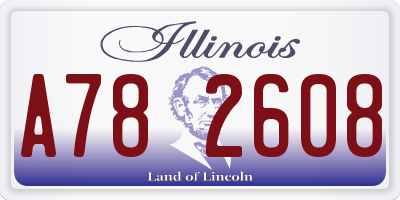 IL license plate A782608