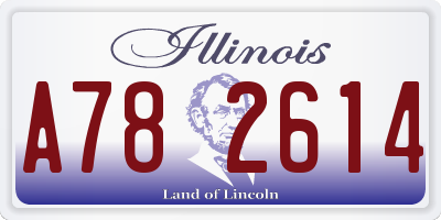 IL license plate A782614