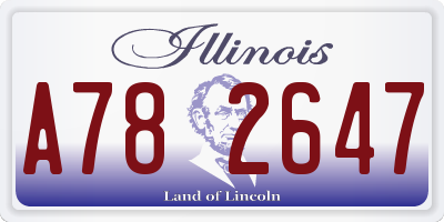 IL license plate A782647