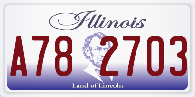 IL license plate A782703