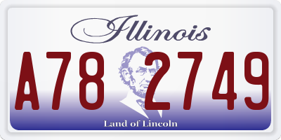 IL license plate A782749
