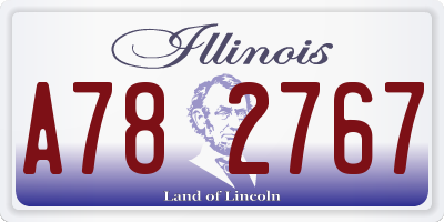 IL license plate A782767