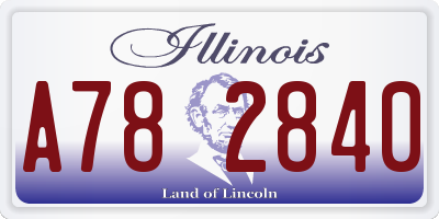 IL license plate A782840