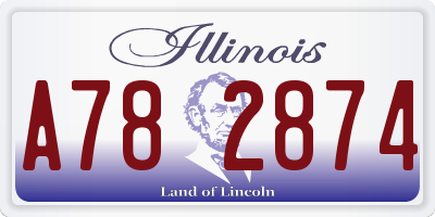 IL license plate A782874