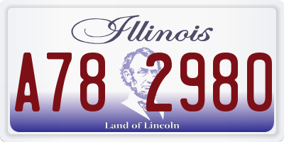 IL license plate A782980