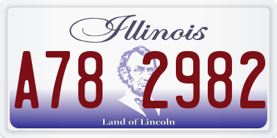 IL license plate A782982