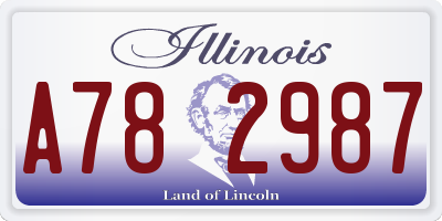 IL license plate A782987