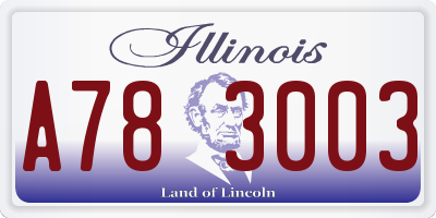 IL license plate A783003