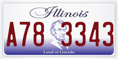 IL license plate A783343