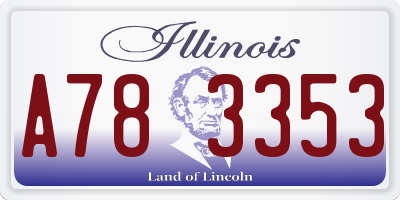 IL license plate A783353