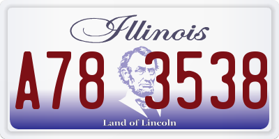 IL license plate A783538