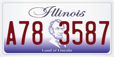 IL license plate A783587