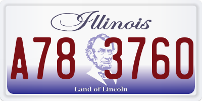 IL license plate A783760
