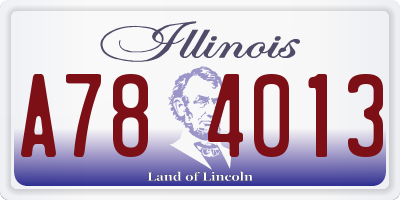 IL license plate A784013