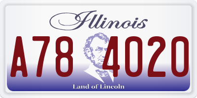 IL license plate A784020