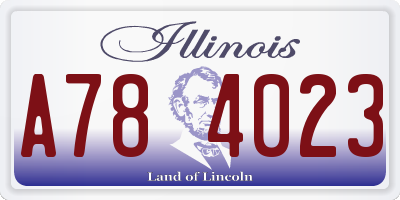 IL license plate A784023