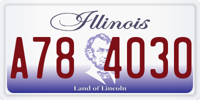 IL license plate A784030