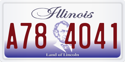IL license plate A784041