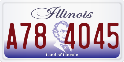 IL license plate A784045