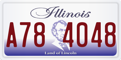 IL license plate A784048