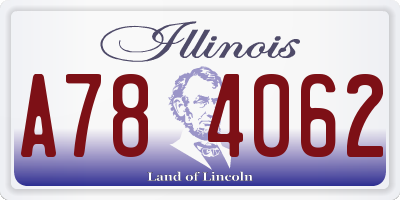 IL license plate A784062