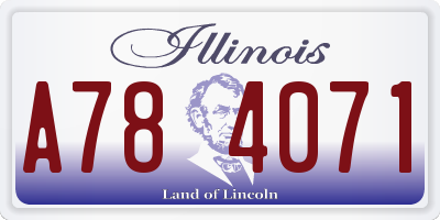 IL license plate A784071