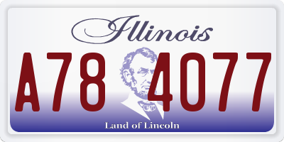 IL license plate A784077