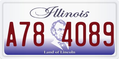 IL license plate A784089